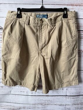 Polo by Ralph Lauren Khaki Pleated Flat-Front Shorts